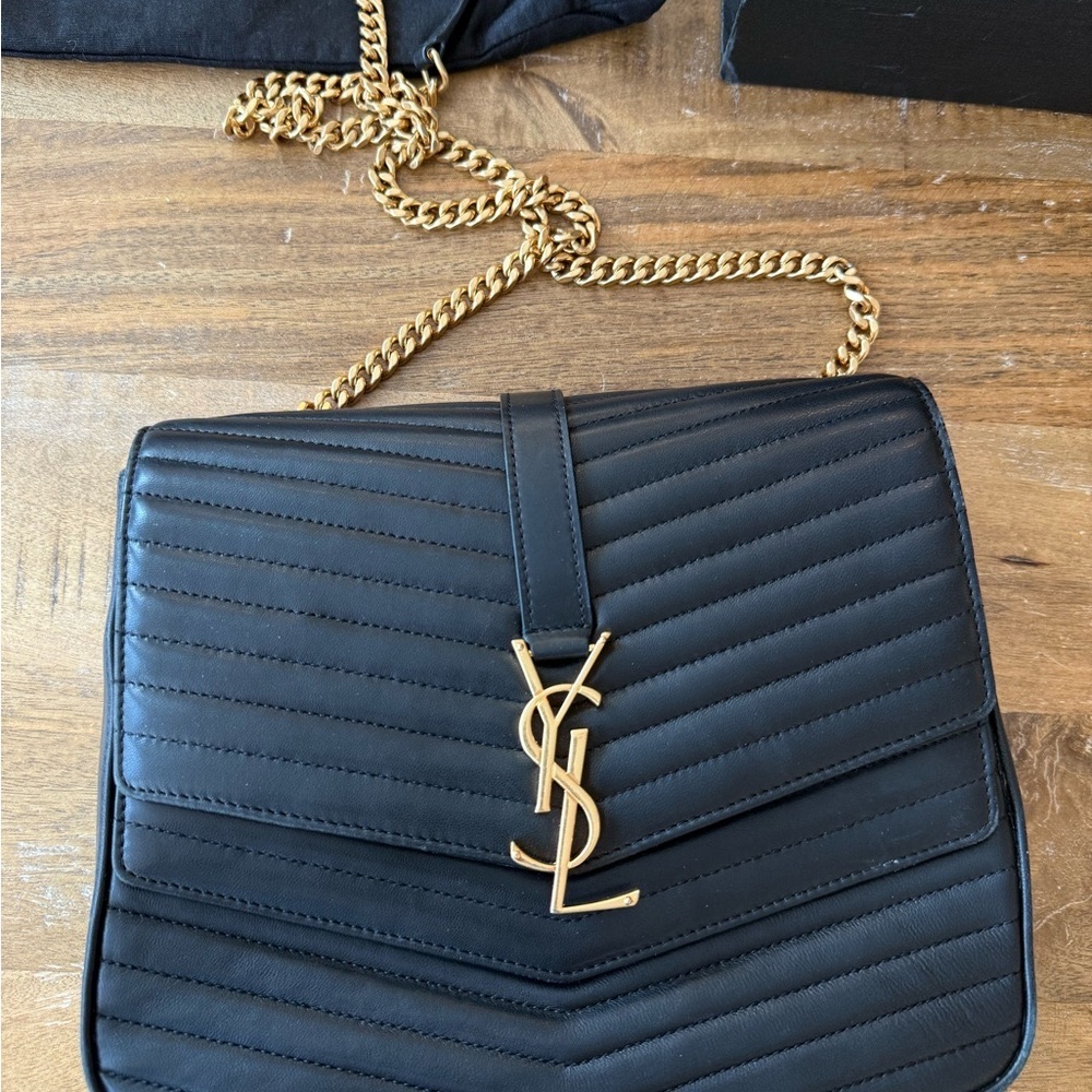 YSL Black Quilted Leather Crossbody Bag